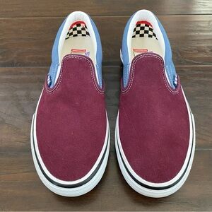 Vans Skateboarding Pop Cushion Duracap Men’s Blue & Red Slip On Shoes Size 8